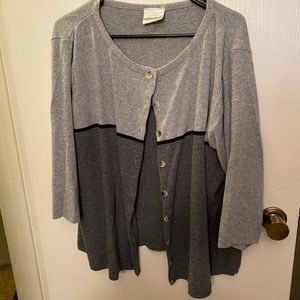 Black & Gray Fashion Bug Button-Up Cardigan